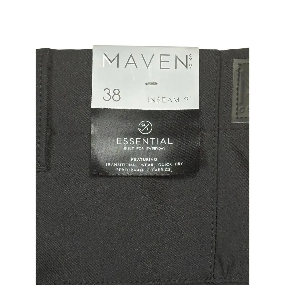 NWT Maven Co-op Buckle Essential Performance 9” Shorts Men's 38 Black Outdoors
